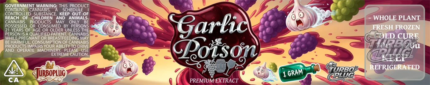 Garlic Poison — Lettering plata · lateral + tapa