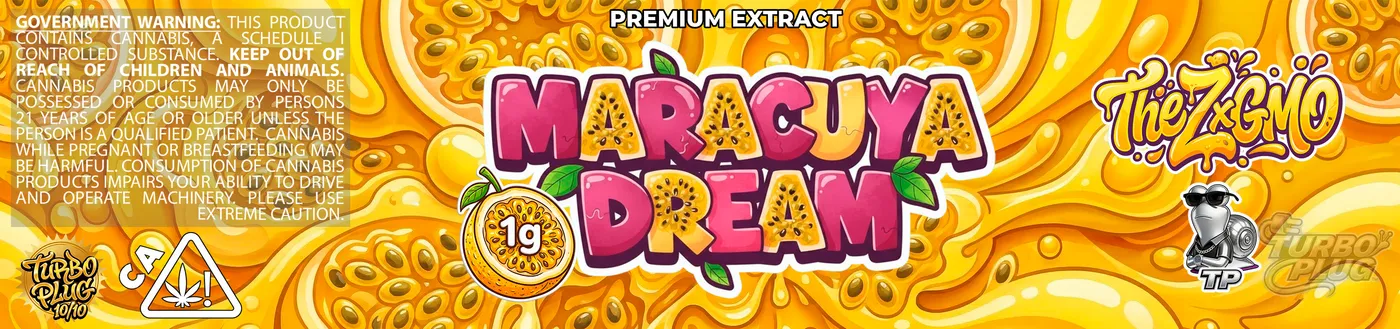 Maracuya Dream — Hiperrealismo fruta · lateral + tapa