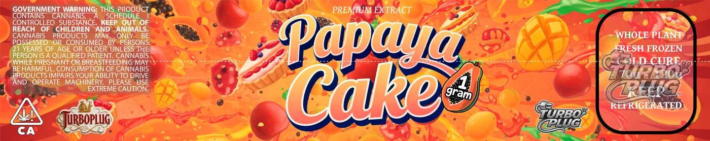 Papaya Cake — Ilustración food · lateral + tapa